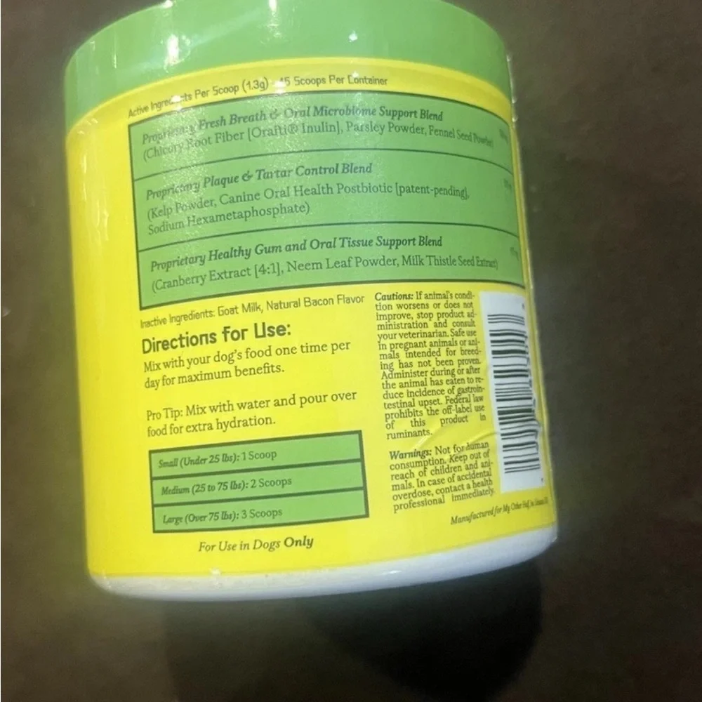 Dog Dental Powder Bacon Flavor Plaque Tartar Fresh Breath Dogs New Oral Health
